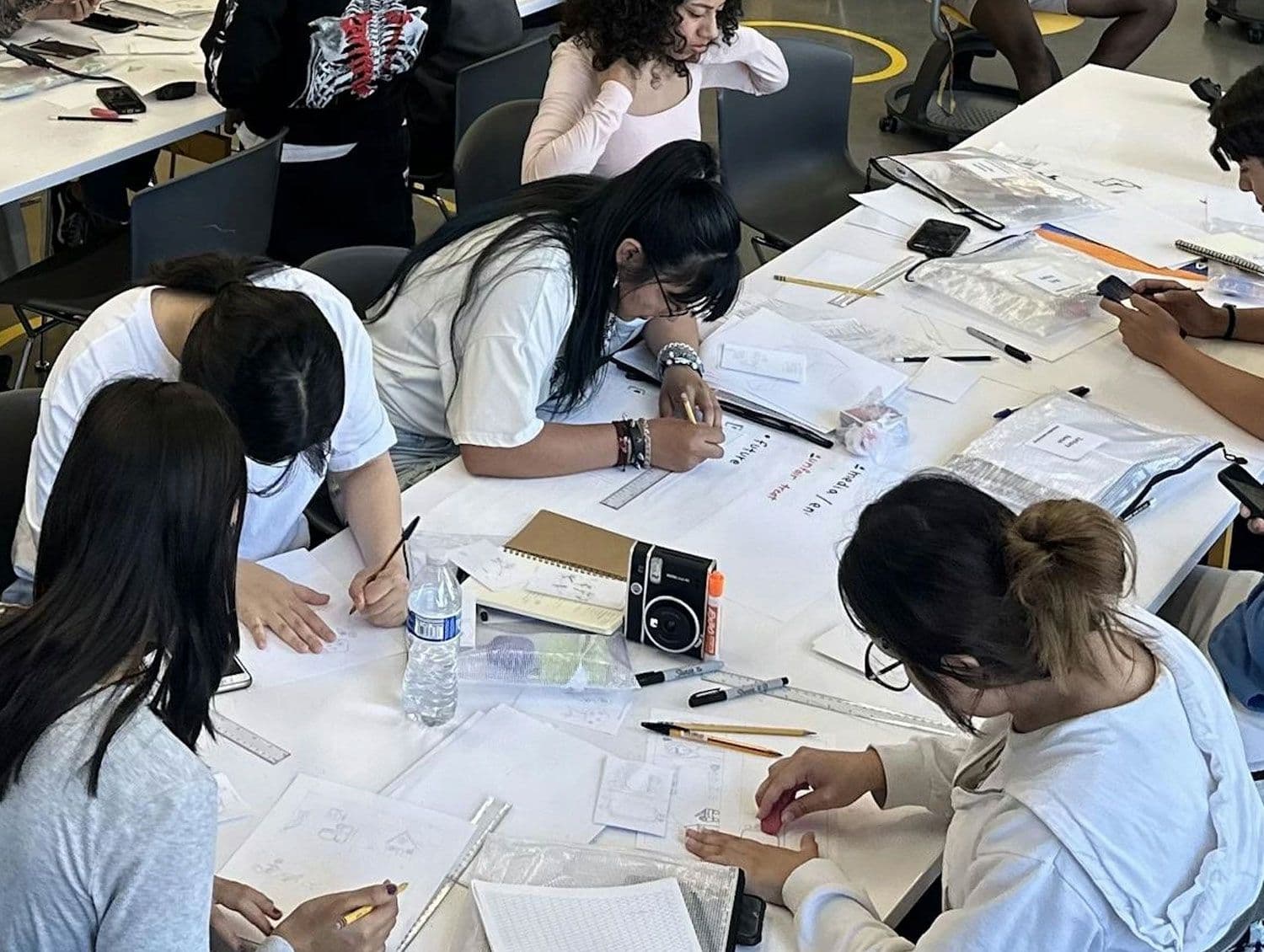 Students working